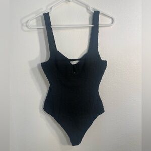 NWT Astr the label black body suit, size M